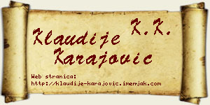 Klaudije Karajović vizit kartica